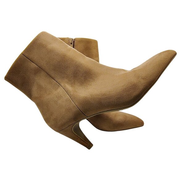 Dolce Vita Sabryna Suede Pointed Toe Ankle Boots | Size 7 | Tan Zip Heels - Picture 2 of 10